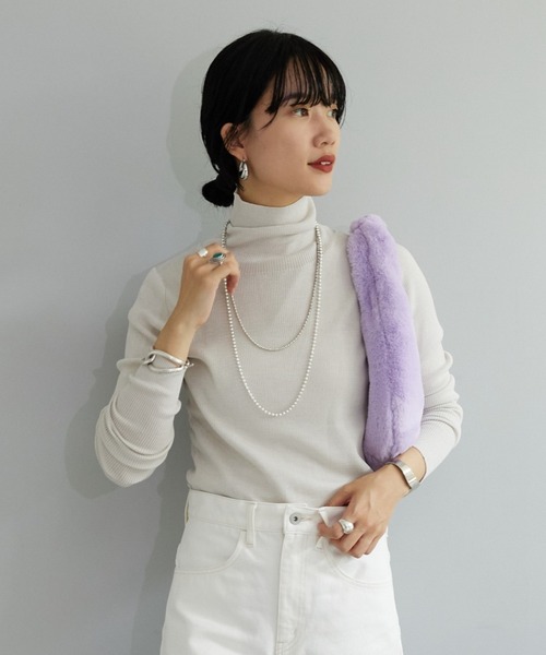 SHENERY(シーナリー)の「ハイネックリブニットプルオーバー(ニット/セーター・レディース・チャコールグレー/ライトグレー/ブラック/ピンク/ブルー・FREE)」の9枚目の写真