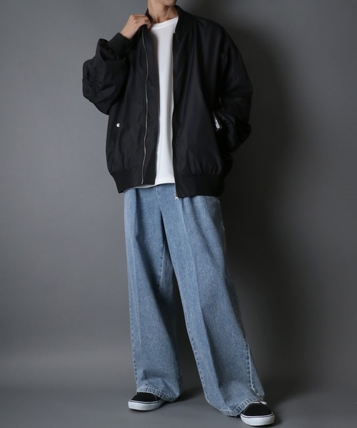 SITRY（シトリー）の「Big Silhouette MA-1/別注 ビッグシルエット MA-1 フライトジャケット ボマージャケット（MA-1・メンズ・ネイビー/カーキ/ブラック・M/L/XL）」の14枚目の写真