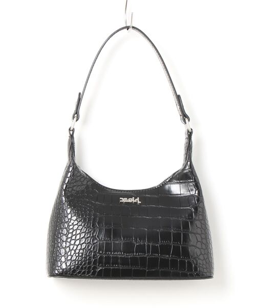 X-girl（エックスガール）の「【X-girl /エックスガール】 FAUX CROC MINI HAND BAG（ハンドバッグ・レディース・ブラック/ホワイト/ライトグリーン・FREE）」の3枚目の写真