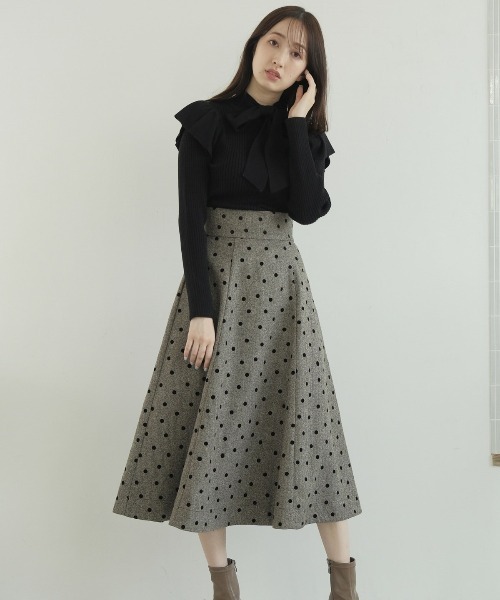 willselection ウィルセレクション フロッキードット スカート WILLSELECTION（ウィルセレクション）の「ドットフロッキー