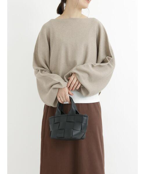 Samansa Mos2 blue（サマンサモスモスブルー）の「◎リブクロップドニットプルオーバー（ニット/セーター・レディース・ベージュ/グレー/カーキ・ﾌﾘ-）」の15枚目の写真