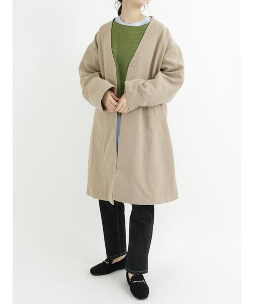 Samansa Mos2 blue（サマンサモスモスブルー）の「◎リブクロップドニットプルオーバー（ニット/セーター・レディース・ベージュ/グレー/カーキ・ﾌﾘ-）」の18枚目の写真