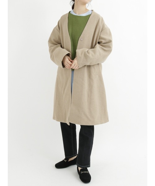 Samansa Mos2 blue（サマンサモスモスブルー）の「◎リブクロップドニットプルオーバー（ニット/セーター・レディース・ベージュ/グレー/カーキ・ﾌﾘ-）」の10枚目の写真