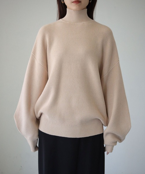 cheriella(シェリエラ)の「【cheriella】WEB限定片畦ハイネックニット(ニット/セーター・レディース・テラコッタ/グリーン/アイボリー/ブラック・M)」の5枚目の写真