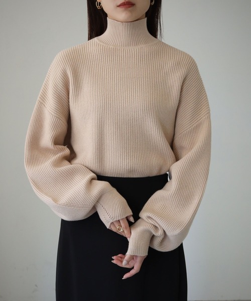 cheriella(シェリエラ)の「【cheriella】WEB限定片畦ハイネックニット(ニット/セーター・レディース・テラコッタ/グリーン/アイボリー/ブラック・M)」の6枚目の写真