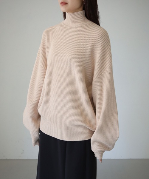 cheriella(シェリエラ)の「【cheriella】WEB限定片畦ハイネックニット(ニット/セーター・レディース・テラコッタ/グリーン/アイボリー/ブラック・M)」の7枚目の写真