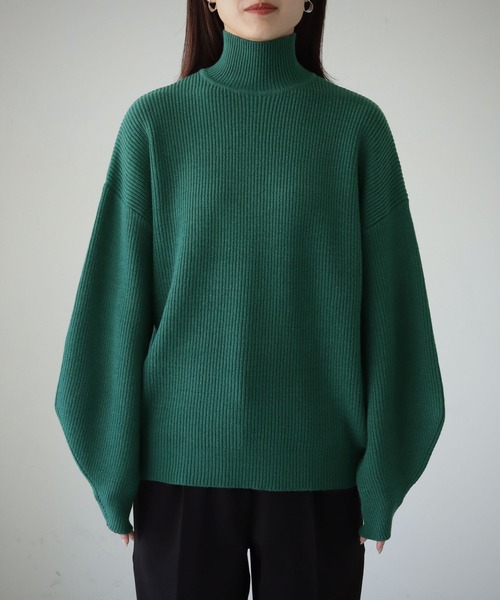 cheriella(シェリエラ)の「【cheriella】WEB限定片畦ハイネックニット(ニット/セーター・レディース・テラコッタ/グリーン/アイボリー/ブラック・M)」の11枚目の写真