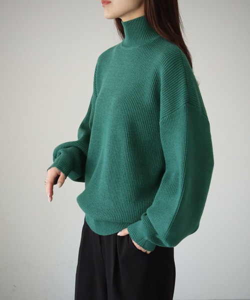 cheriella(シェリエラ)の「【cheriella】WEB限定片畦ハイネックニット(ニット/セーター・レディース・テラコッタ/グリーン/アイボリー/ブラック・M)」の14枚目の写真