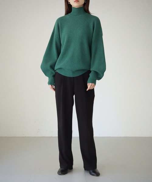 cheriella(シェリエラ)の「【cheriella】WEB限定片畦ハイネックニット(ニット/セーター・レディース・テラコッタ/グリーン/アイボリー/ブラック・M)」の17枚目の写真