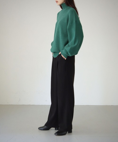 cheriella(シェリエラ)の「【cheriella】WEB限定片畦ハイネックニット(ニット/セーター・レディース・テラコッタ/グリーン/アイボリー/ブラック・M)」の18枚目の写真