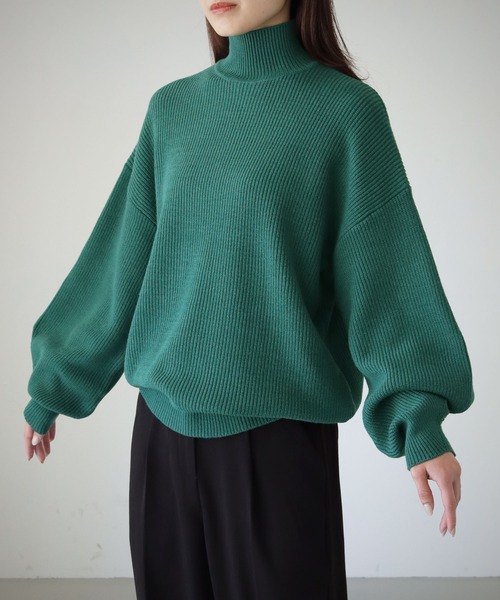 cheriella(シェリエラ)の「【cheriella】WEB限定片畦ハイネックニット(ニット/セーター・レディース・テラコッタ/グリーン/アイボリー/ブラック・M)」の16枚目の写真