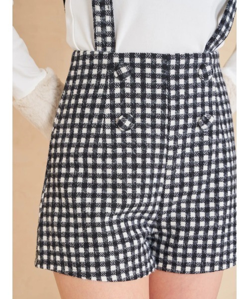 Darich(ダーリッチ)の「ハイウエストサスペンダーショートパンツ(その他パンツ・レディース・ブラウン/ブラック/チェック・M/S)」の15枚目の写真