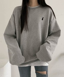 韓国ファッションラビット刺繍ドルマンスリーブスウェットパーカー