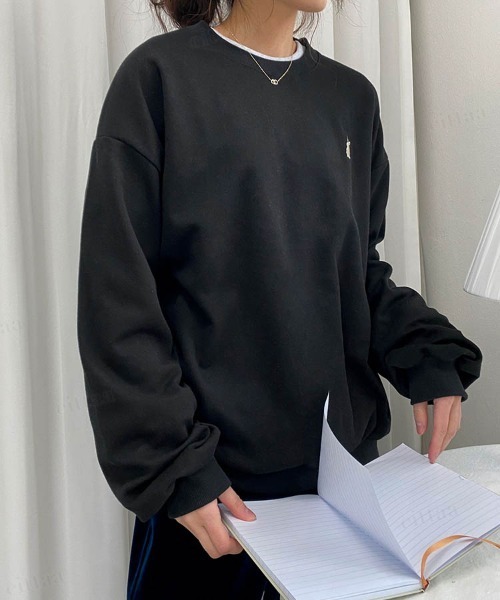 Dalfwin（ダールフィン）の「韓国ファッションラビット刺繍ドルマンスリーブスウェットパーカー（スウェット・レディース・ブラック/グレー系その他/グレー/ベージュ/グレー系その他3/ベージュ系3/ブラック系3/グレー系3/グレー系2/ブラック系2/グレー系その他2/ベージュ系2・FREE/フリー）」の14枚目の写真