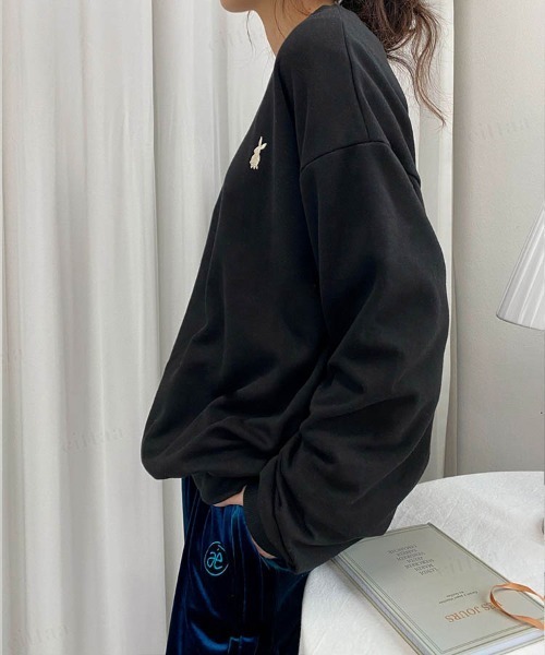 Dalfwin（ダールフィン）の「韓国ファッションラビット刺繍ドルマンスリーブスウェットパーカー（スウェット・レディース・ブラック/グレー系その他/グレー/ベージュ/グレー系その他3/ベージュ系3/ブラック系3/グレー系3/グレー系2/ブラック系2/グレー系その他2/ベージュ系2・FREE/フリー）」の15枚目の写真