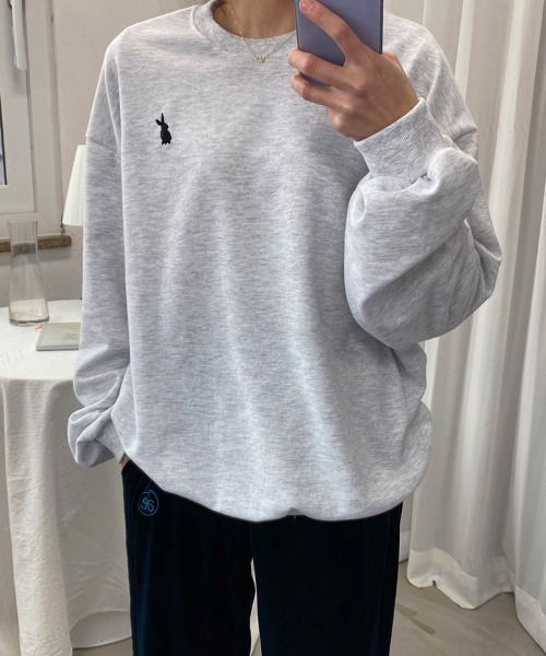 Dalfwin（ダールフィン）の「韓国ファッションラビット刺繍ドルマンスリーブスウェットパーカー（スウェット・レディース・ブラック/グレー系その他/グレー/ベージュ/グレー系その他3/ベージュ系3/ブラック系3/グレー系3/グレー系2/ブラック系2/グレー系その他2/ベージュ系2・FREE/フリー）」の18枚目の写真