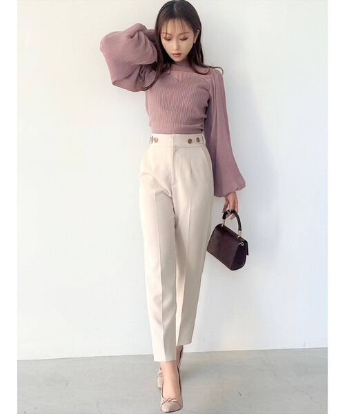 RESEXXY（リゼクシー）の「ハイウエストテーパードパンツ（その他パンツ・レディース・アイボリー/ブルー/ブラック・FREE）」の4枚目の写真