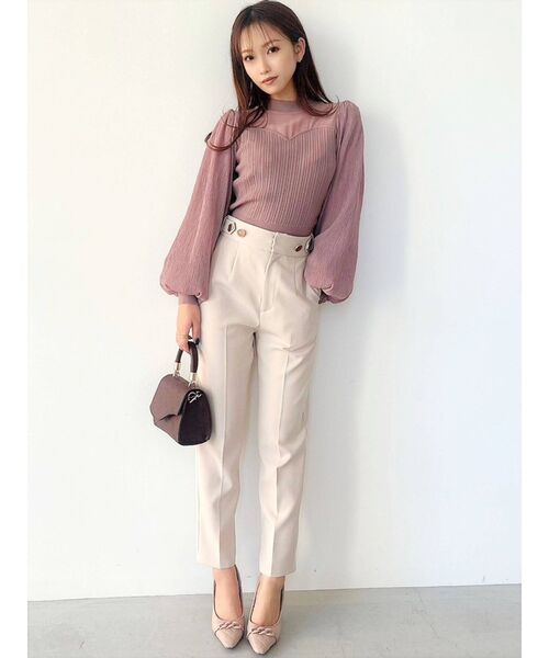 RESEXXY（リゼクシー）の「ハイウエストテーパードパンツ（その他パンツ・レディース・アイボリー/ブルー/ブラック・FREE）」の5枚目の写真