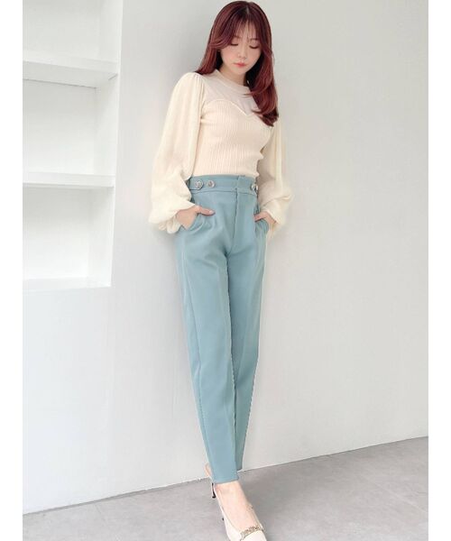 RESEXXY（リゼクシー）の「ハイウエストテーパードパンツ（その他パンツ・レディース・アイボリー/ブルー/ブラック・FREE）」の7枚目の写真