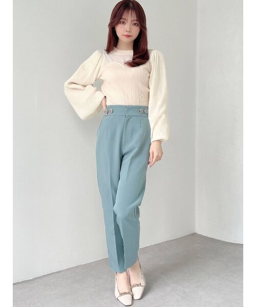 RESEXXY（リゼクシー）の「ハイウエストテーパードパンツ（その他パンツ・レディース・アイボリー/ブルー/ブラック・FREE）」の8枚目の写真