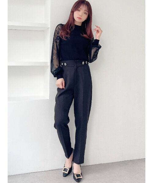 RESEXXY（リゼクシー）の「ハイウエストテーパードパンツ（その他パンツ・レディース・アイボリー/ブルー/ブラック・FREE）」の9枚目の写真