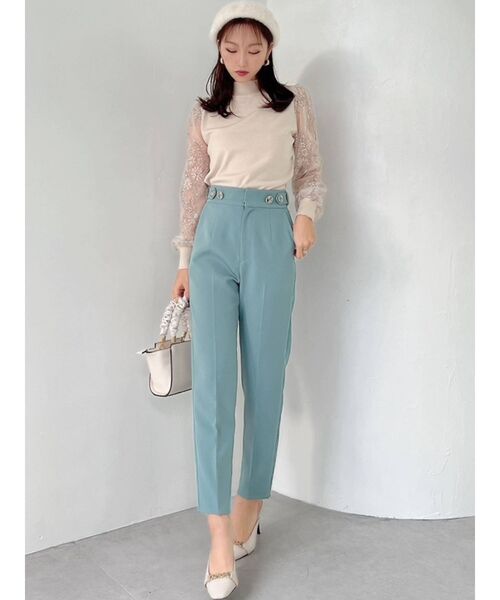 RESEXXY（リゼクシー）の「ハイウエストテーパードパンツ（その他パンツ・レディース・アイボリー/ブルー/ブラック・FREE）」の12枚目の写真