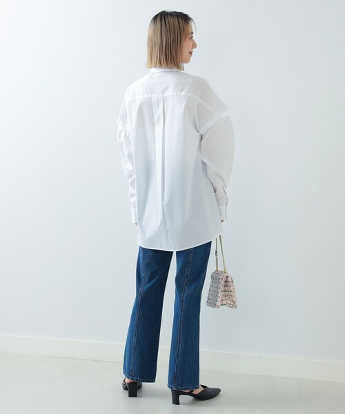 Ray BEAMS(レイビームス)の「Ray BEAMS / カットアウト スリーブ シャツ(シャツ/ブラウス・レディース・ホワイト/ブルー・ONE SIZE)」の10枚目の写真