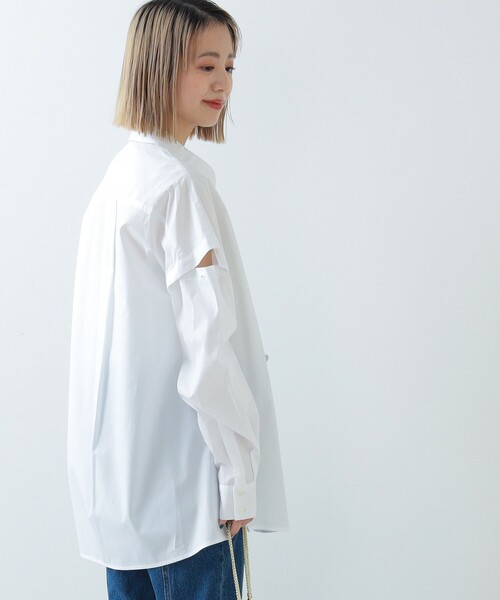 Ray BEAMS(レイビームス)の「Ray BEAMS / カットアウト スリーブ シャツ(シャツ/ブラウス・レディース・ホワイト/ブルー・ONE SIZE)」の13枚目の写真