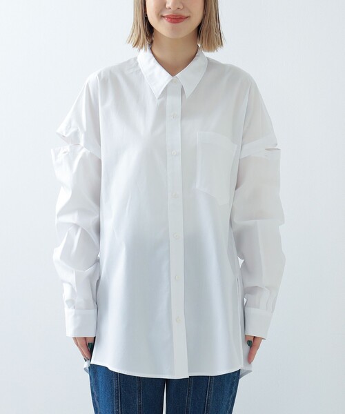 Ray BEAMS(レイビームス)の「Ray BEAMS / カットアウト スリーブ シャツ(シャツ/ブラウス・レディース・ホワイト/ブルー・ONE SIZE)」の18枚目の写真