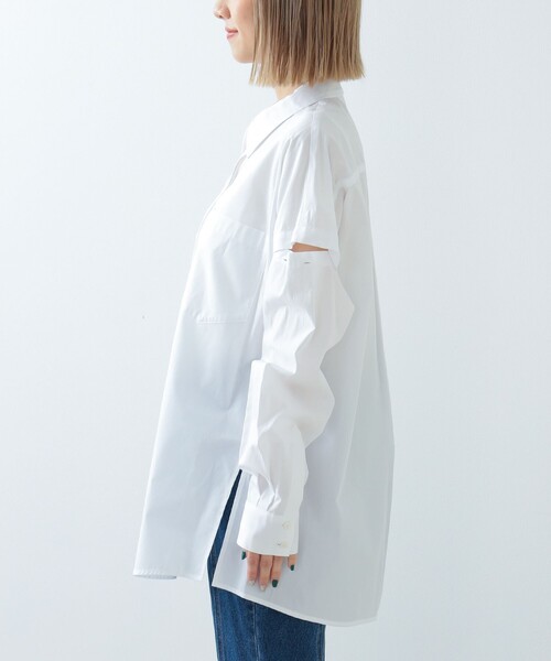 Ray BEAMS(レイビームス)の「Ray BEAMS / カットアウト スリーブ シャツ(シャツ/ブラウス・レディース・ホワイト/ブルー・ONE SIZE)」の19枚目の写真