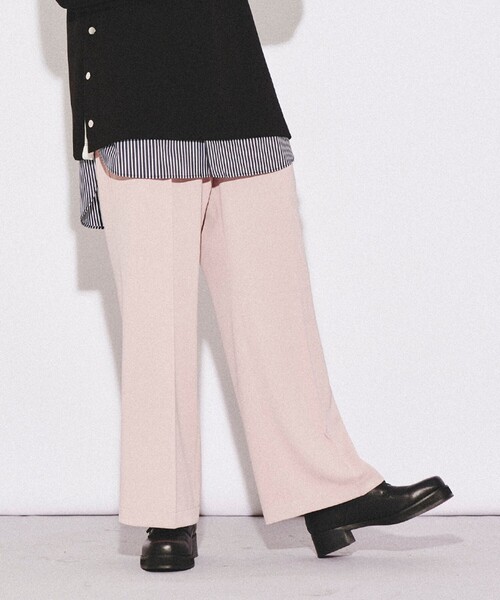 tk.TAKEO KIKUCHI（ティーケータケオキクチ）の「◆カラーワイドフレアパンツ（その他パンツ・メンズ・ブルー/ベビーピンク/アイボリー/グリーン/ブラック/マスタード/レンガ・02/03/66）」の6枚目の写真