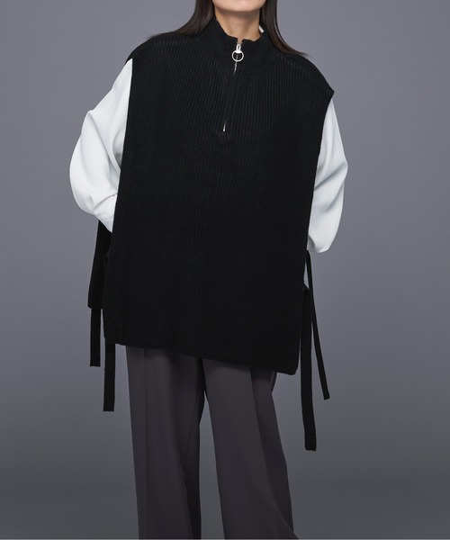 Ellno Loset(エルノロゼット)の「ハーフジップサイドリボンベスト(ベスト・メンズ・ブラック/パープル・MEDIUM/LARGE)」の6枚目の写真