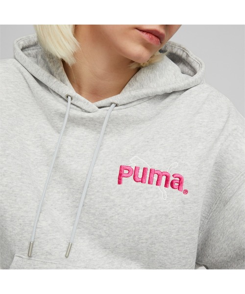 PUMA(プーマ)の「PUMA プーマ ウィメンズ PUMA TEAM フーディー(スウェット・レディース・ピンク/ライトグレー/ブラック・MEDIUM/SMALL/LARGE/X-SMALL)」の9枚目の写真