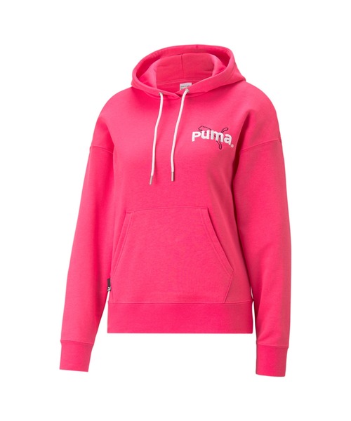 PUMA(プーマ)の「PUMA プーマ ウィメンズ PUMA TEAM フーディー(スウェット・レディース・ピンク/ライトグレー/ブラック・MEDIUM/SMALL/LARGE/X-SMALL)」の5枚目の写真