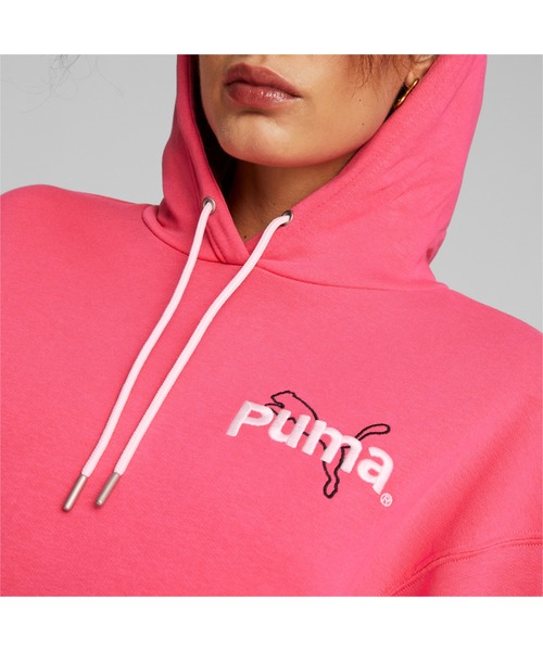 PUMA(プーマ)の「PUMA プーマ ウィメンズ PUMA TEAM フーディー(スウェット・レディース・ピンク/ライトグレー/ブラック・MEDIUM/SMALL/LARGE/X-SMALL)」の16枚目の写真