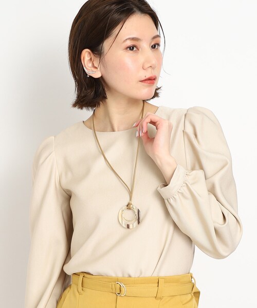 SHOO・LA・RUE(シューラルー)の「◆サークルプレートひもネックレス(ネックレス・レディース・ダークブラウン/ベージュ/ブルー・00)」の5枚目の写真