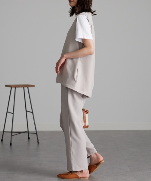 RANAN（ラナン）の「2点セット/深Ｖベストセットアップ（ベスト・レディース・ライトグレー/ブラック/モカ・L/LL/M）」の18枚目の写真