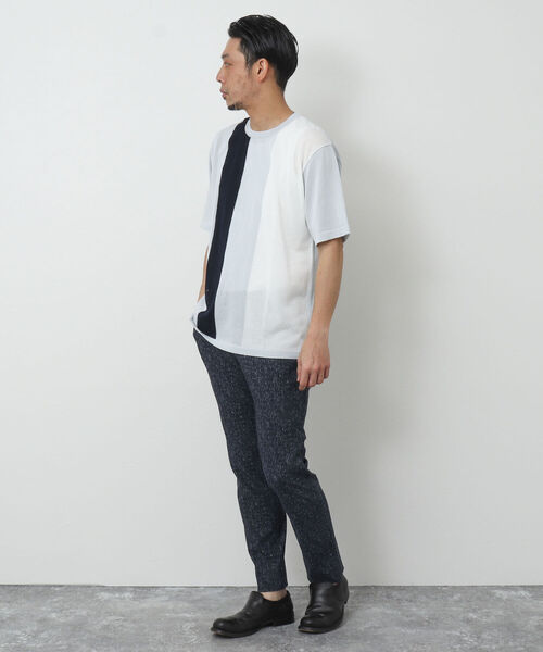 Stutostein Nolley's（シュテットシュタインノーリーズ）の「切替ニットTシャツ（吸水速乾・消臭抗菌加工素材）（ニット/セーター・メンズ・ネイビー/グレー系その他/ブルー系その他・M/L）」の19枚目の写真
