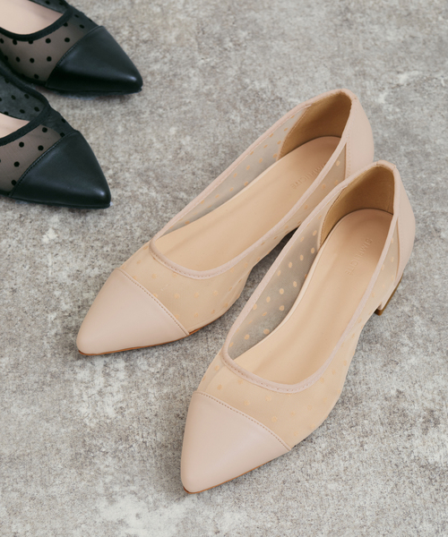 B.C STOCK（ベーセーストック）の「シアードットパンプス（パンプス・レディース・ブラック/ベージュ・SMALL/MEDIUM/LARGE）」の2枚目の写真