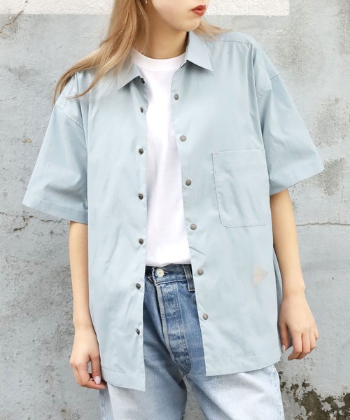 and wander(アンドワンダー)の「and wander/アンドワンダー UV cut stretch SS shirt シャツ(シャツ/ブラウス・メンズ・ライトブルー/ブラック・L/XL/M)」の21枚目の写真