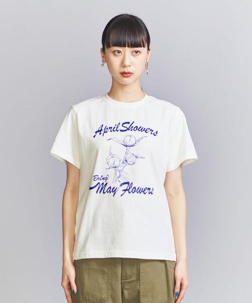 WAVE UNION（ウェーブユニオン）の「＜WAVE UNION＞FLOWER Tシャツ（Tシャツ/カットソー・レディース・ホワイト・M）」の8枚目の写真