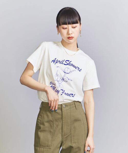 WAVE UNION（ウェーブユニオン）の「＜WAVE UNION＞FLOWER Tシャツ（Tシャツ/カットソー・レディース・ホワイト・M）」の4枚目の写真
