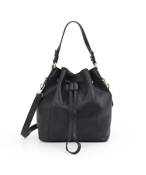 MIAN (ミアン)の「【MIAN】巾着2wayショルダー LOTUS 2221-217-1(ショルダーバッグ・レディース・ブラック/アイボリー/グレイッシュベージュ/モカ/イエロー/シルバー・FREE)」の14枚目の写真