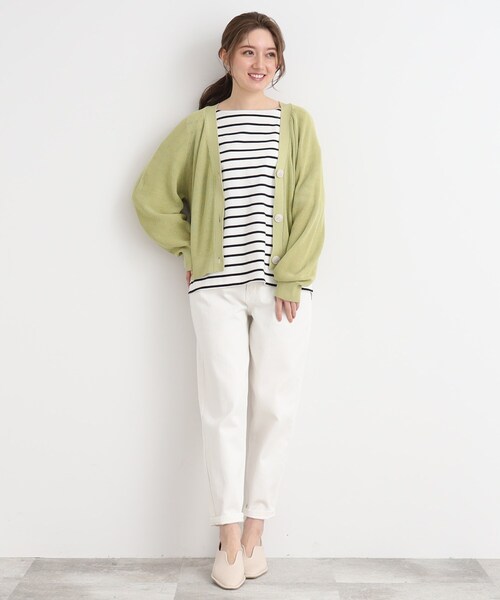 DRESKIP（ドレスキップ）の「◆片畦編ドルマンVネックニットカーディガン（カーディガン/ボレロ・レディース・黄緑系/ナチュラル/ブラック・02/03）」の20枚目の写真