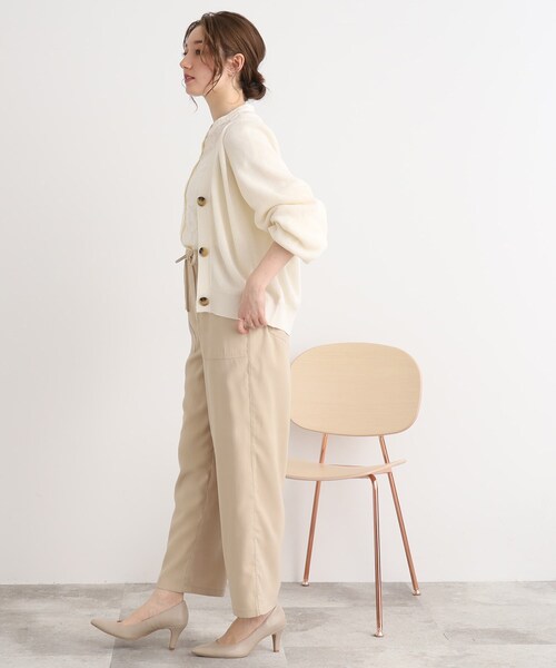 DRESKIP（ドレスキップ）の「◆片畦編ドルマンVネックニットカーディガン（カーディガン/ボレロ・レディース・黄緑系/ナチュラル/ブラック・02/03）」の21枚目の写真