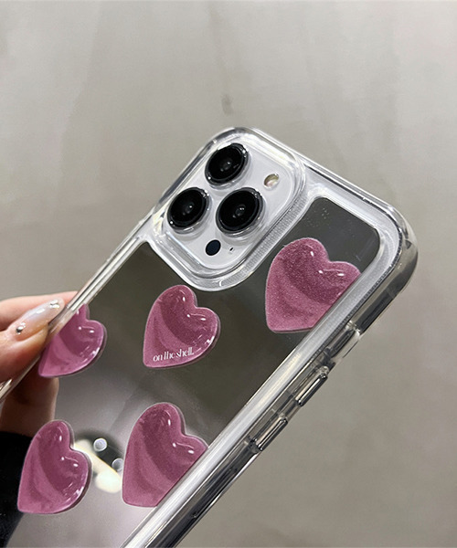 ハート ミラータイプ iPhoneカバー アイフォンケース ipc684