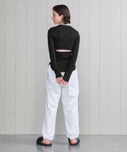 H ビューティー&ユース コットンバックオープンプルオーバー　スリットカットソー H BEAUTY&YOUTH UNITED ARROWS（エイチビューティーアンドユース