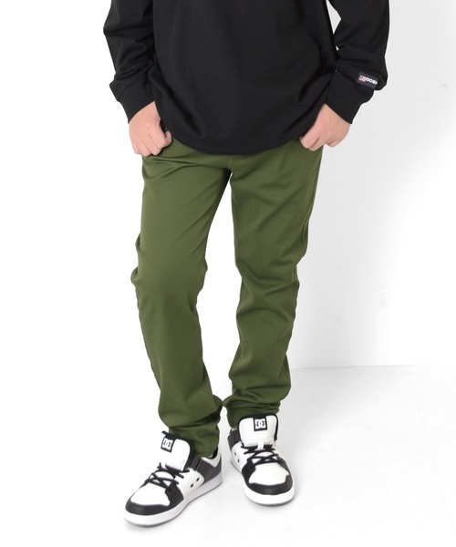 GLAZOS（グラソス）の「【大人向けサイズあり】【ラクパン】TCカラーツイル・スリムパンツ（その他パンツ・キッズ・ブラック/ブルー/ベージュ/グレー/カーキ・170cm/130cm/160cm/150cm/140cm）」の4枚目の写真