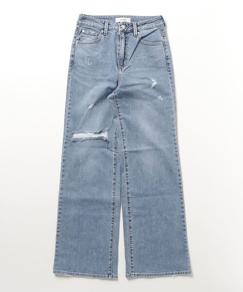 Guess（ゲス）の「M tone Relief Wide Denim Pants デニムパンツ ジーンズ レディース（デニムパンツ・レディース・インディゴブルー・25inch/26inch/27inch/28inch）」の8枚目の写真
