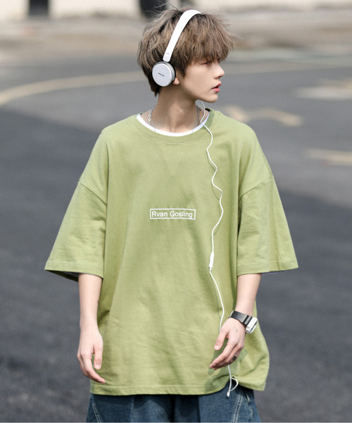 neos（ネオス）の「【neos -addictive design-】ビッグシルエット バックフォト ロゴ プリント クルーネック Tシャツ（Tシャツ/カットソー・メンズ・ホワイト/グリーン/ブラック/ブルーグレー・MEDIUM/LARGE/X-LARGE）」の4枚目の写真